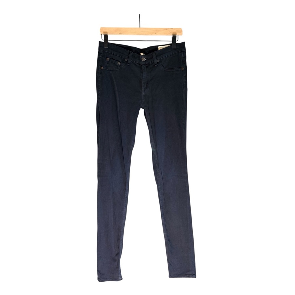 RAG & BONE Legging Black Plush Skinny Leg Jeans‎ Mid Rise Faux Pockets Size 28